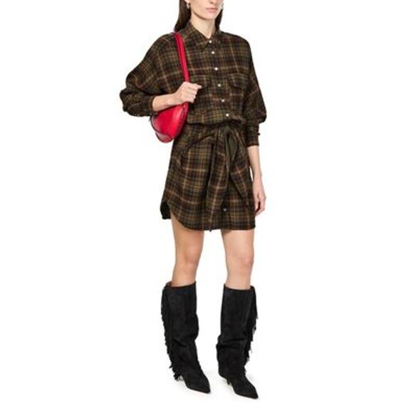 Isabel Marant Nueva Mini Dress in Khaki Brown 36 US 4 - Picture 2 of 6